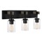 Designers Fountain Fulton 24in 3-Light Matte Black Industrial Indoor Vanity Light with Clear Seedy Glass Shades D202M-3B-MB - alternate 1